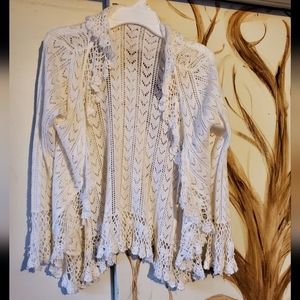 Crocheted beaded cardigan
